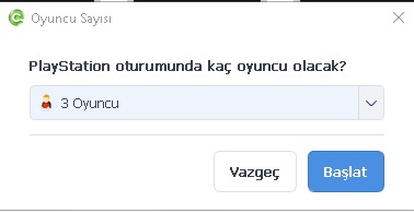 EveryCafe 1.0.237 - 6 - PlayStation Oturumu Açılırken Oyuncu Sayısı Sorulabiliyor