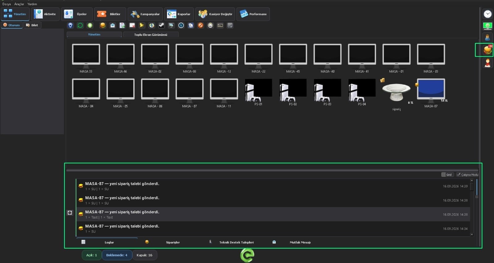 EveryCafe 1.0.237 - 7 - Client Siparişleri İçin Yeni Onay Yöntemi Eklendi