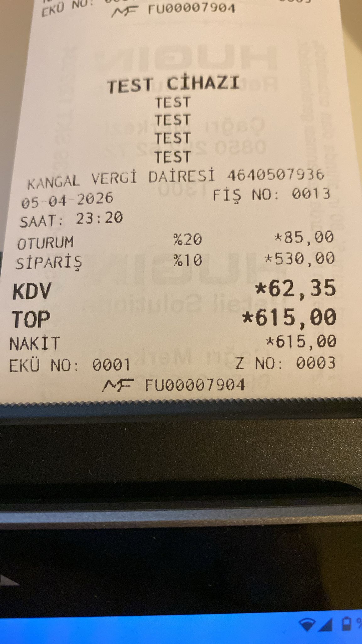 Başarılı İşlem Fişi