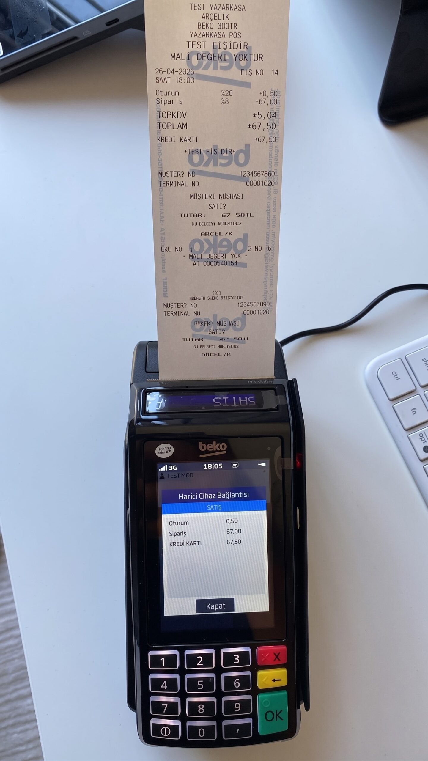 EveryCafe Beko POS Fiş Çıktısı