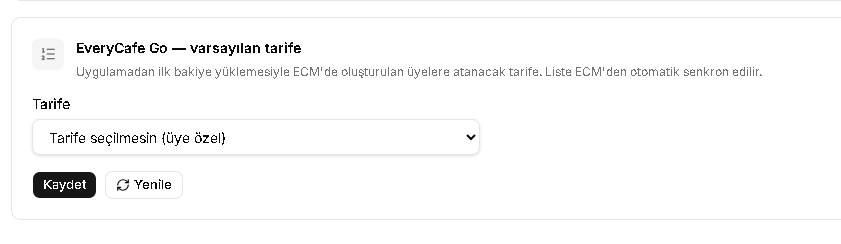 EveryCafe Go Özel Tarife